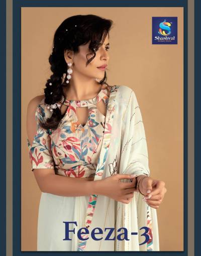 FEEZA VOL 03 BY SHASHVAT CHIFFON SAREE WHOLESALER IN INDIA